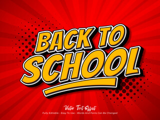 Leinwandbilder - 3d text effect Back to school with red background