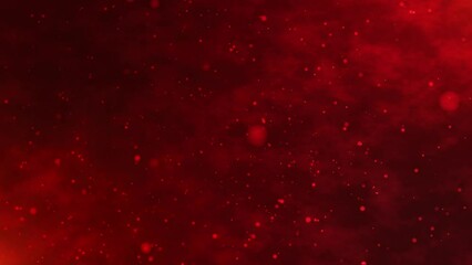 Poster - Abstract bokeh particles float slowly in the air on a dark background. Futuristic dot wave. Background of particle movement in dark clouds. Clouds in the sky. 3D rendering. 4k animation