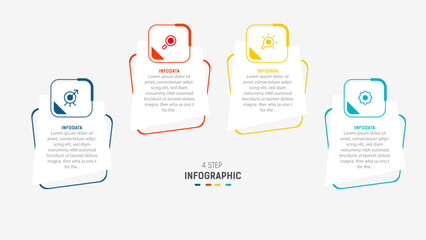 Wall Mural - Three Step Infographic label design Vector template with line icons. process steps diagram, presentations, workflow layout, banner, flow chart, info graph vector illustration.