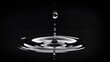 © wannakorn - A single drop of water against a black background.