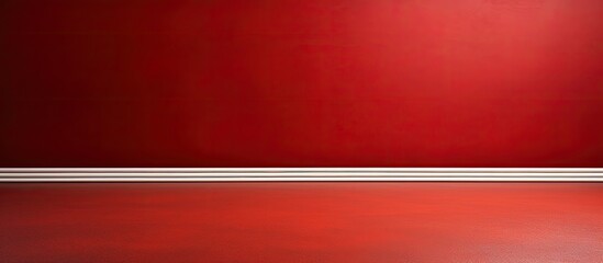 Wall Mural - A white paper card on a red race track rubber background for copy space image or texture.