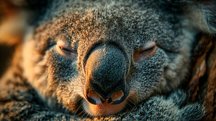 Wall Mural - Dreamy koala: close-up of his peaceful face