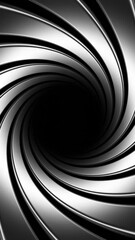 Poster - Rotating spiral tunnel with metal lines. Design. Rotating circular tunnel made of metal strips. Steel lines rotate in circular spiral
