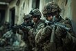 © Gerges - Soldier Holding Rifle During Urban Warfare Operation