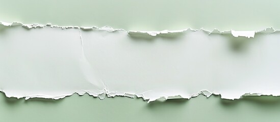Poster - Textured white paper with torn edges, set against a light green backdrop, ideal for adding text or graphics in a copy space image.