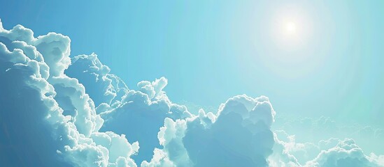 Poster - Clouds wisping through a blue sky, perfect as a background with empty space for images. with copy space image. Place for adding text or design