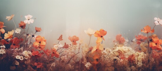 Wall Mural - Blurry floral backdrop with copy space image