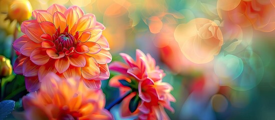 Aufkleber - Macro photography showcasing beautiful and colorful flowers with a captivating copy space image.