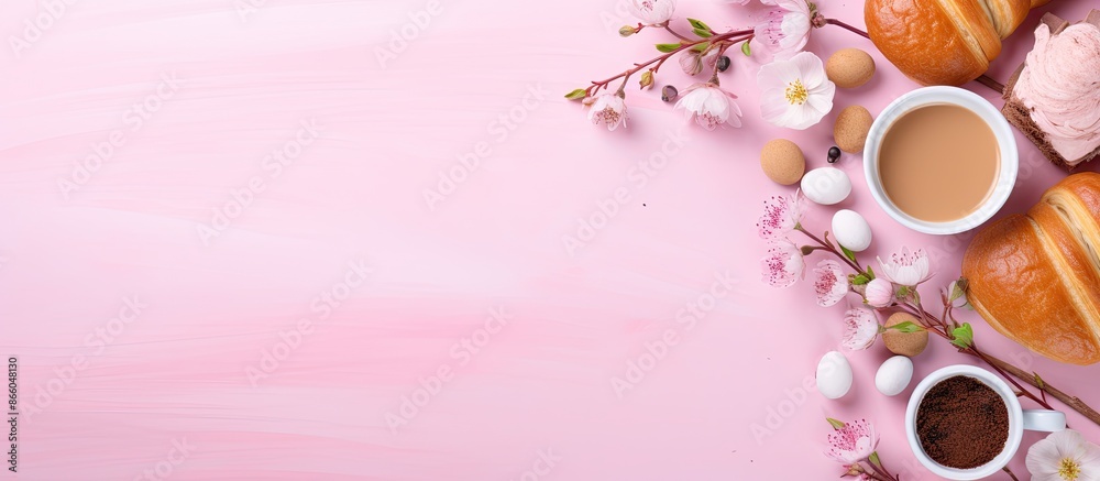 Spring Background For Menu Top view of spring cooking theme with bakery background frame ...