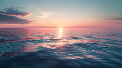 Poster - Tranquil Dawn Over Serene Ocean Waves Embracing New Beginnings Concept