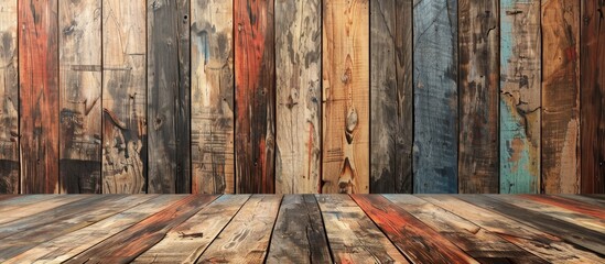 Poster - room interior vintage with wood floor background. with copy space image. Place for adding text or design