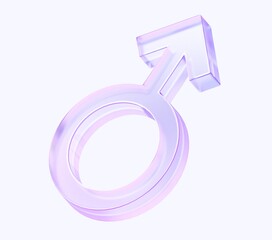 Aufkleber - male gender icon with colorful gradient. 3d rendering illustration for graphic design, ui ux design, presentation or background. shape with glass effect	