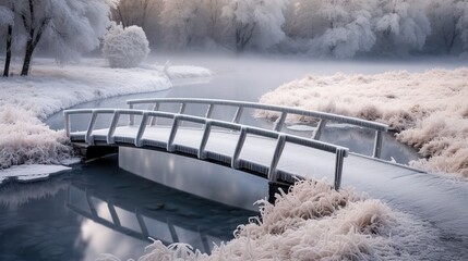 Poster - frozen river in winter