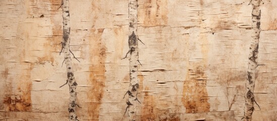 Poster - Close-up of a natural background with a textured birch bark appearance, suitable for a copy space image.