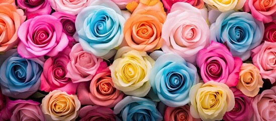 Poster - Vibrant roses in full bloom create a stunning copy space image.