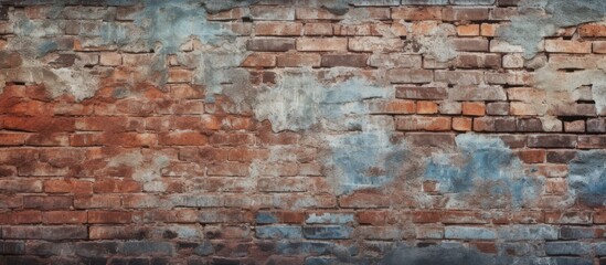 Wall Mural - Background texture of an aged brick wall with copy space image.