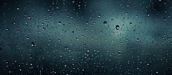 Aufkleber - Raindrops on glass against a dark backdrop with copy space image.
