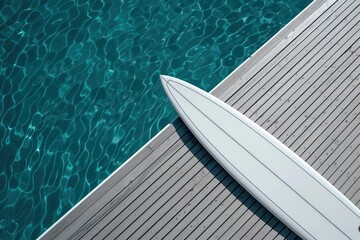 Poster - Photo of a white surfboard outdoors nature day.