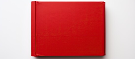 Aufkleber - A red book displayed on a white backdrop with copy space image available.