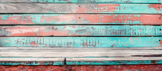 Poster - old wooden bench pastel background  Texture  Design. with copy space image. Place for adding text or design