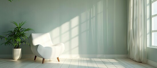 Poster - Comfortable empty room interior design with copy space image.