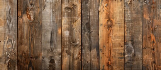 Aufkleber - An aged natural pattern on wooden boards creates a rustic wood texture background on the floor or wall, ideal for a copy space image.