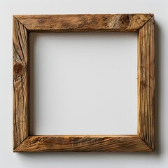 Poster - Minimalist Wooden Frame With Clean Lines Isolated on White Background for Modern and Warm Concept