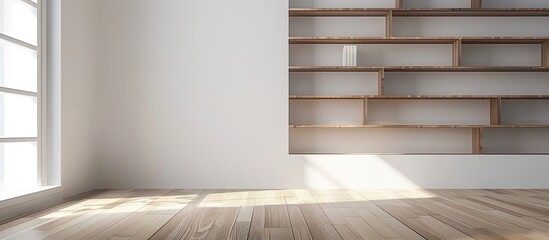 Aufkleber - Modern room interior featuring a shelf unit with empty space for copy space image.