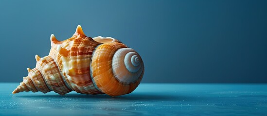 Canvas Print - Sea mollusk with a shell, as shown in the copy space image.