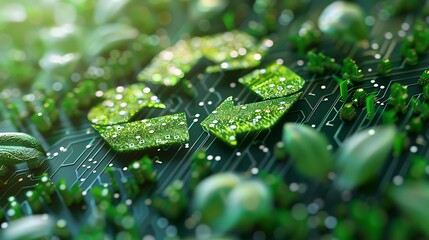 Wall Mural - enchanted circuit: a technological wonderland in the heart of nature
