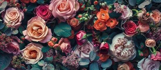 Poster - Floral arrangement with copy space image.