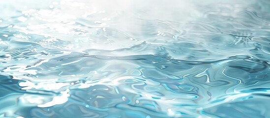 Leinwandbilder - Water texture mockup background in soft blue with a shimmering light reflection, ideal for a copy space image.