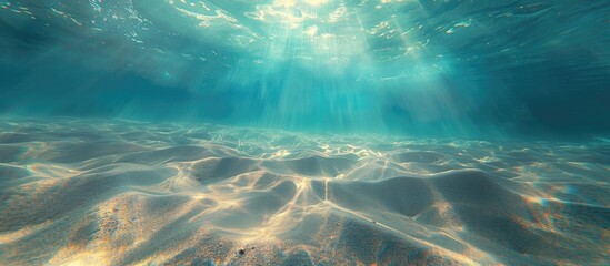 Wall Mural - Image of sand on ocean floor enhancing with copy space image.