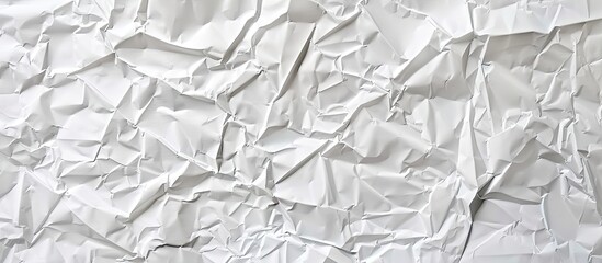 Poster - Top view of a clean white paper with a crumpled texture, suitable as a background for adding copy space image.