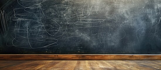 Fototapete - Chalk erased on a blackboard, leaving a clean surface with copy space image.