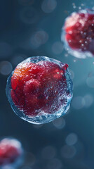 Sticker - 3d rendering of Human cell or Embryonic stem cell microscope background.