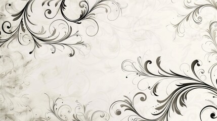 Wall Mural - Classic calligraphy swirls, swashes, dividers and floral motifs background