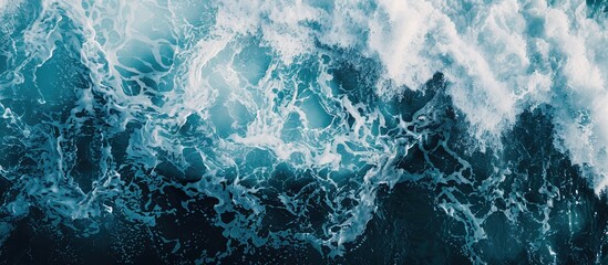 Aufkleber - An image with copy space of a beautifully crashing ocean wave.