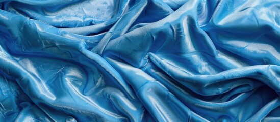 Aufkleber - Soft and smooth light blue velvet fabric texture creates an empty background with copy space image.