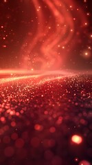 Wall Mural - bright neon red background with gentle light particles ideal for automotive products and bold concep