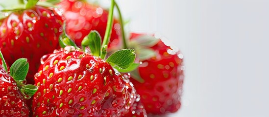 Poster - Newly picked strawberries with a copy space image.