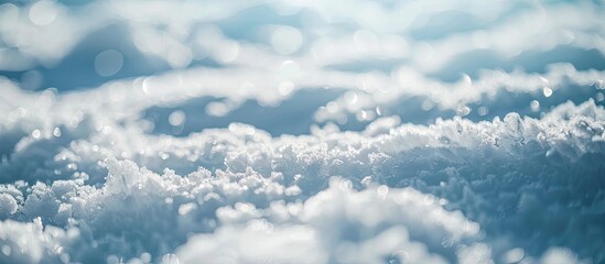 Poster - Toned copy space image of natural winter background featuring clean pure snow texture.
