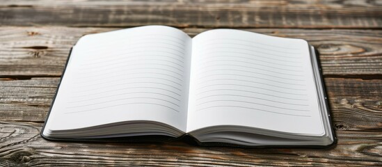 Aufkleber - Notebook open on table with copy space image.