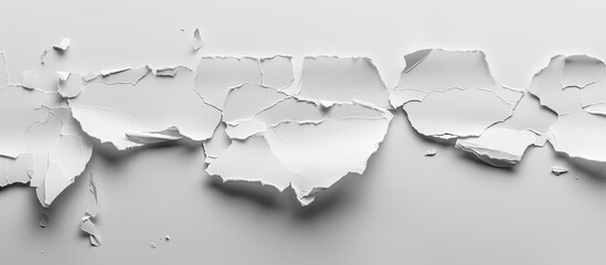 Leinwandbilder - Collection of torn white paper on a gray background, providing a clean aesthetic with ample copy space image.