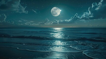 Wall Mural - moon moonlight evening illuminated by the moon