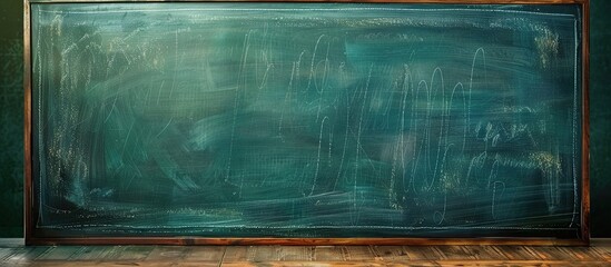 Wall Mural - In education, teachers utilized a chalkboard with copy space image to display notes or information to students in the classroom.