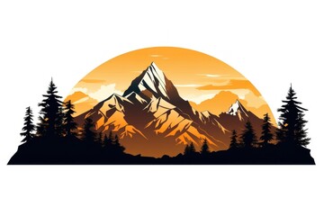 Wall Mural - Mountains silhouette landscape nature.