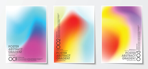 Fototapete - Gradient blurred backgrounds set modern abstract colorful patterns graphic. Design template collection for cover and poster. Vector illustration