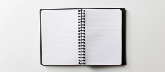 Poster - Black notepad with copy space image on a white background.