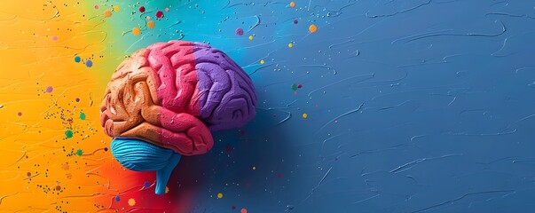 Poster - Colorful Brain Symbolizing Creativity and Diverse Thinking Concept